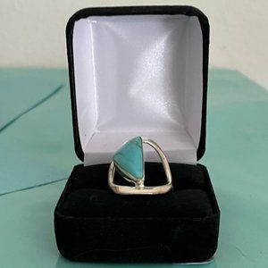 Women's Fashion Silver and Turquoise Ring Size 7